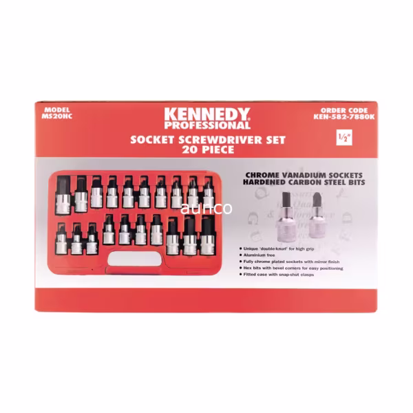 KEN-582-7880K 1/2" Drive Hex Key Set of 20 | Kennedy - Image 3
