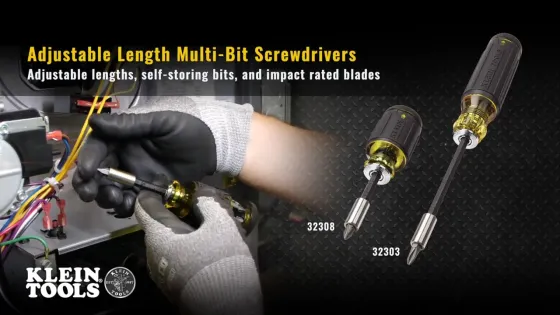 Klein Tools Adjustable Length Multi-bit Screwdriver