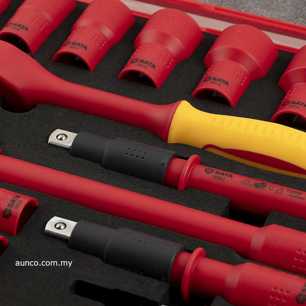 09267 20Pc 1/2" Dr. Metric VDE Insulated Socket Set | Sata - Image 5