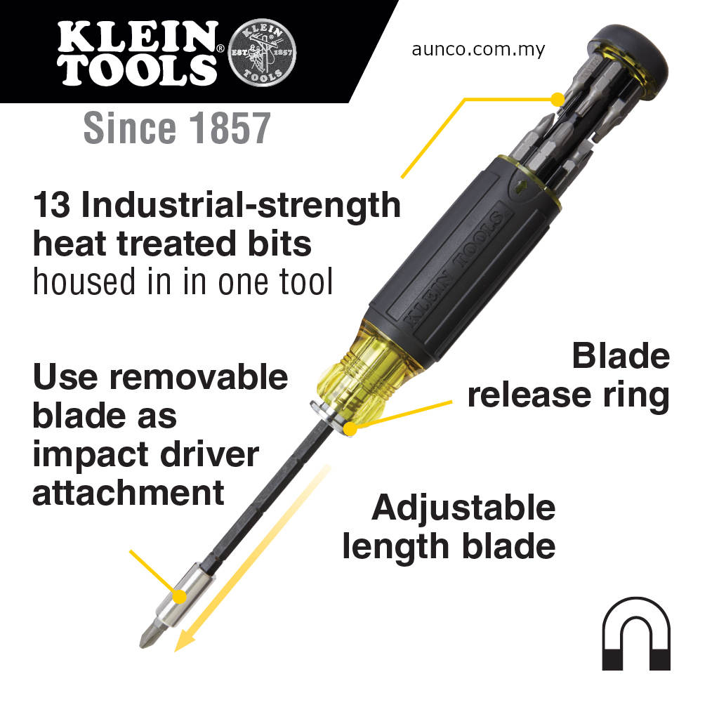 32303 14-in-1 Multi-Bit Adjustable Length Screwdriver | Klein Tools - Image 5