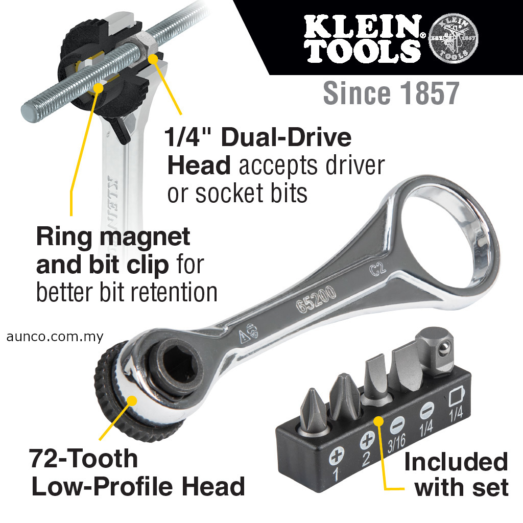 65200 Slim-Profile Mini Ratchet Set | Klein Tools - Image 5