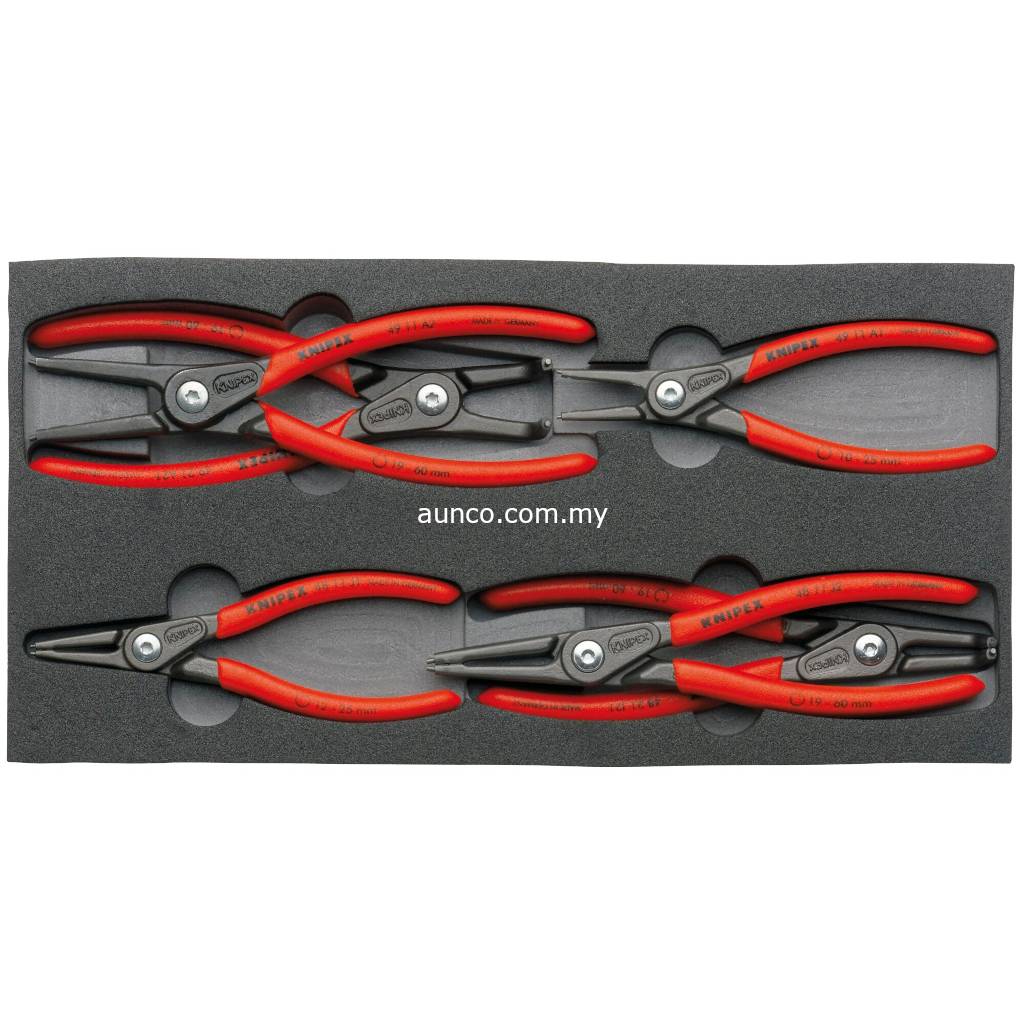 00 20 01 V02 6 Pc Precision Snap Ring Pliers Set in Foam Tray | Knipex